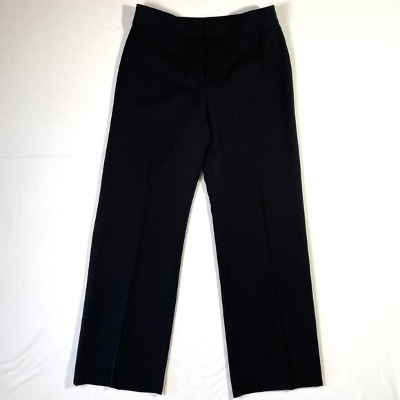 LOFT Laura Fit Trousers Dress Pants Size 8 Black Wide Leg Flowy Lined - Picture 3 of 16